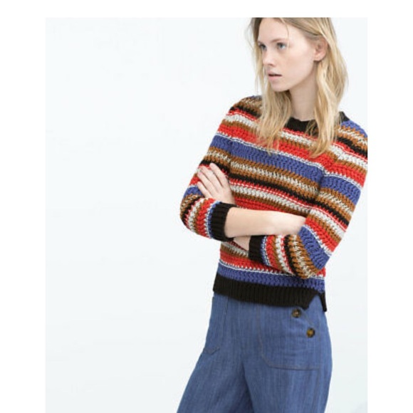 Zara Sweaters - ✨ ZARA Colored Striped knit sweater